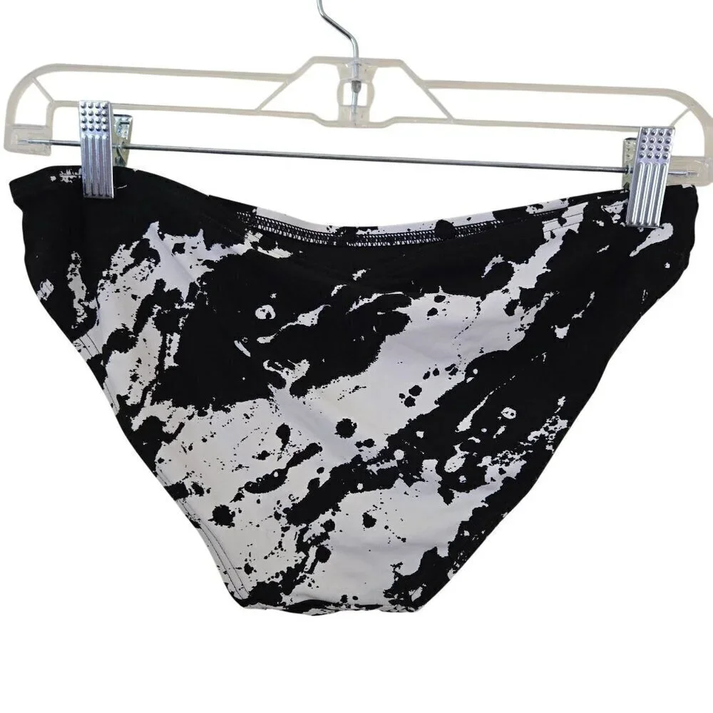 Carmen Marc Valvo Black Splash O Ring Halter Bikini Size S